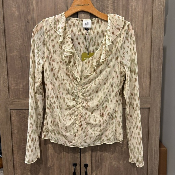 NWT Cabi Dapple Top 4532 semi sheer small - Picture 1 of 11